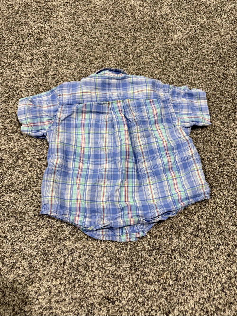 Ralph Lauren Light Blue Plaid Short-Sleeve Button-Down Shirt